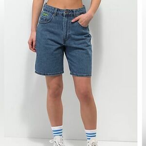 Empyre Tori Loose Fit Light Wash Denim Skate Shorts